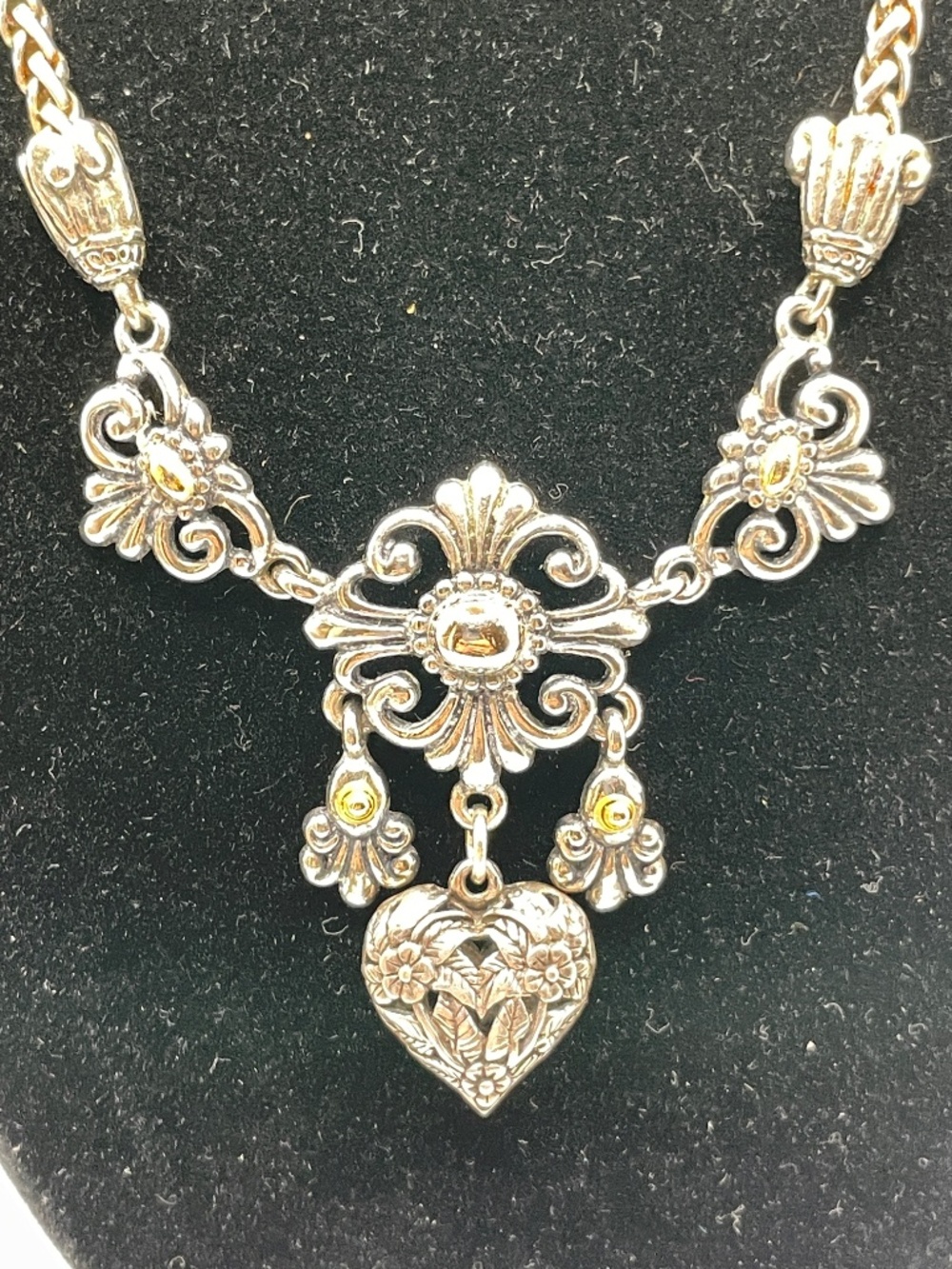 Vintage Victorian Revival Style Silver Tone Choker Necklace